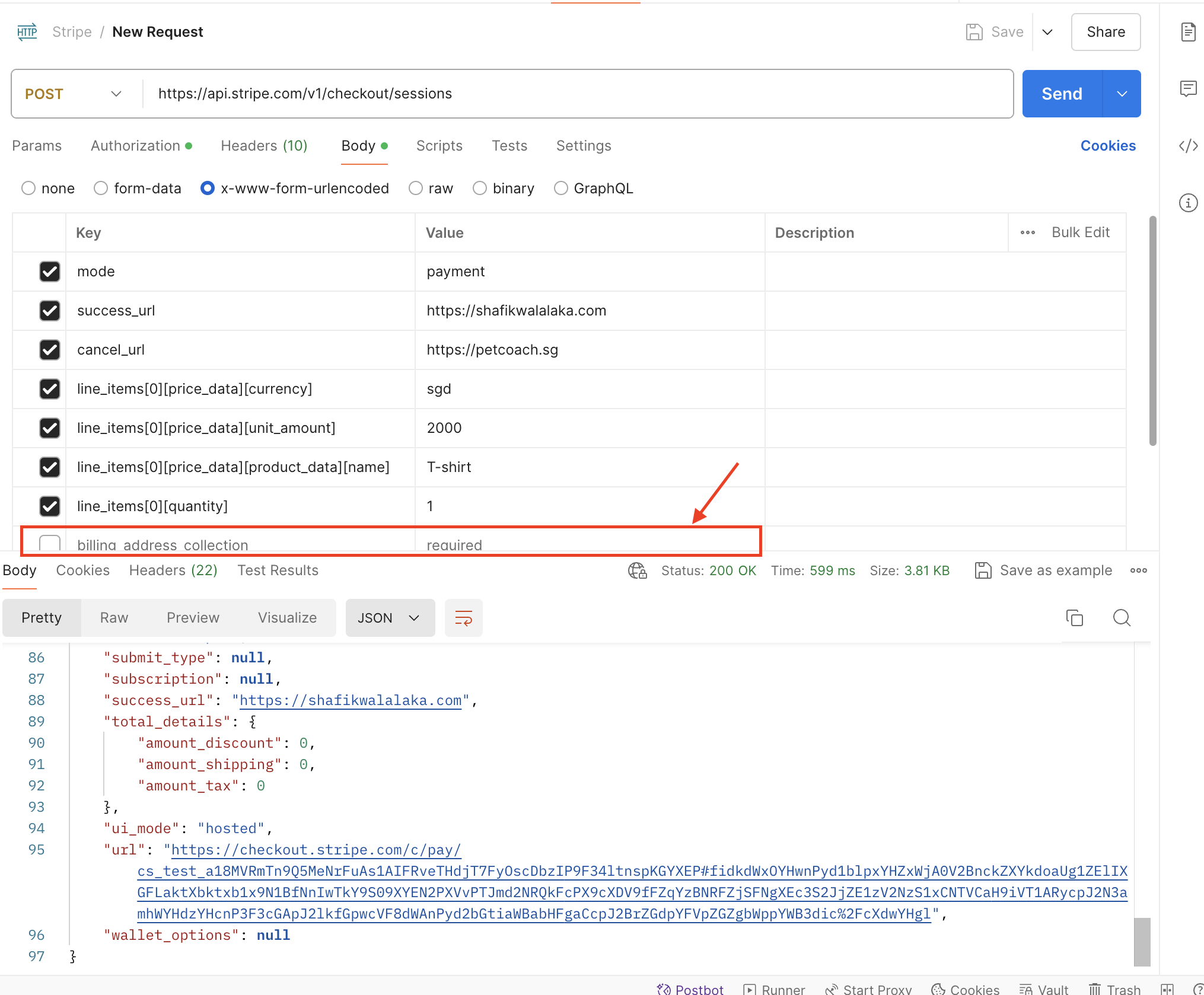 Create a checkout session